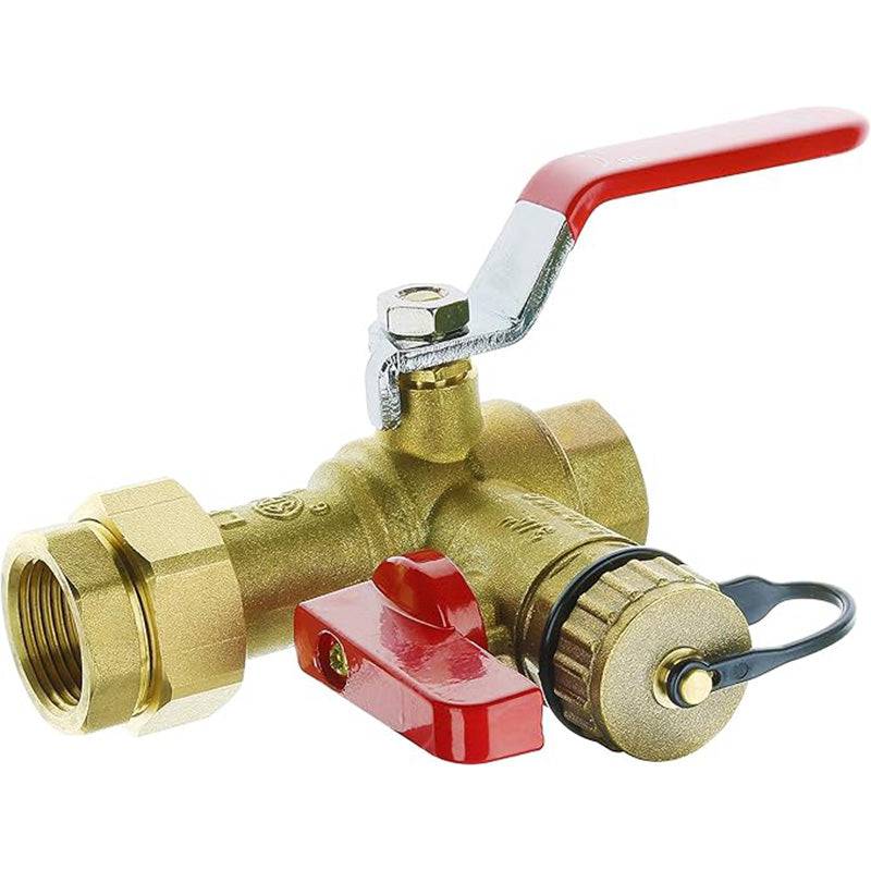 Hydro Master 3/4-Inch IPS Isolator Tankless Water Heater Service Valve Kit with Pressure Relief Valve, Clean Brass