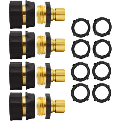 HYDRO MASTER 3/4" Garden Hose Quick Connector with Auto Shut-Off,Fits All Garden Hose. (Aluminum)