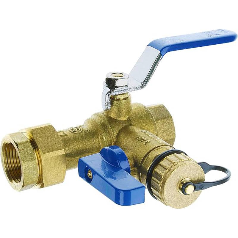 Hydro Master 3/4-Inch IPS Isolator Tankless Water Heater Service Valve Kit with Pressure Relief Valve, Clean Brass