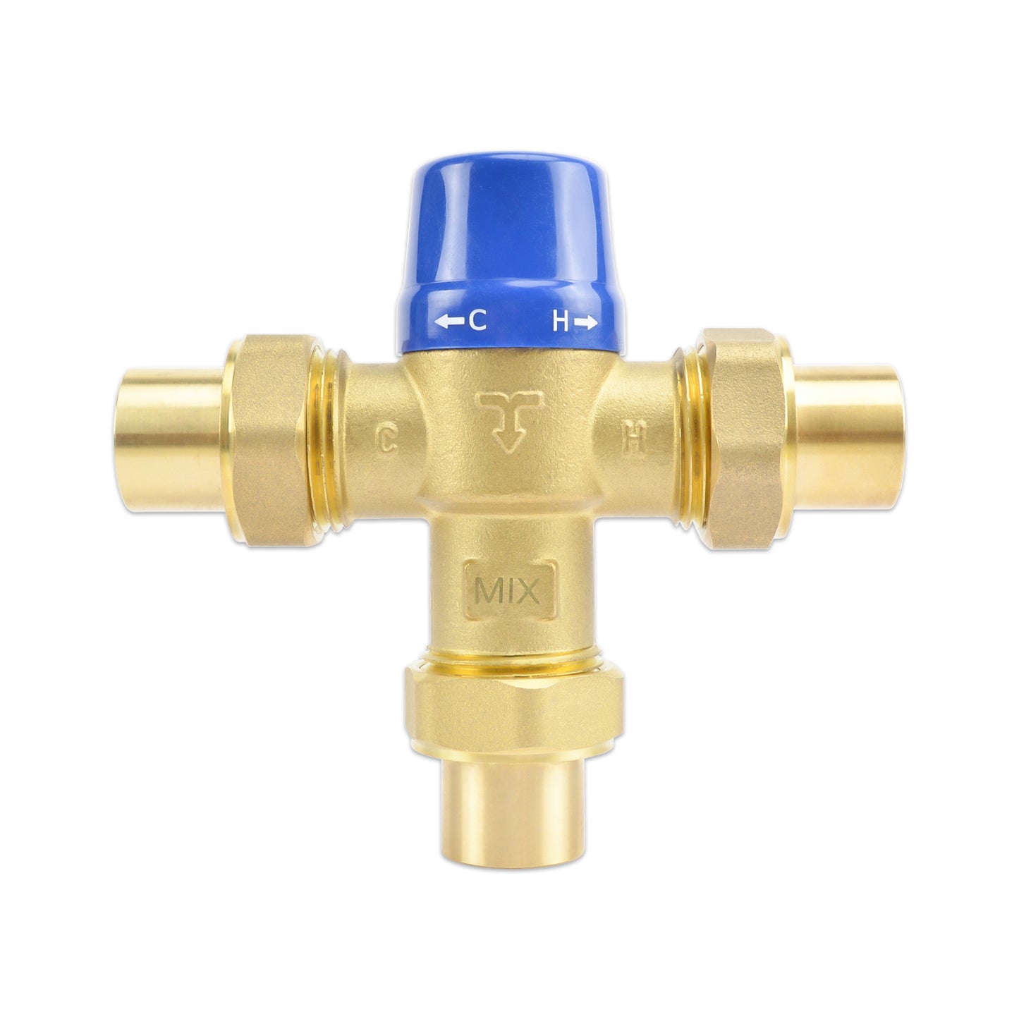 HYDRO MASTER Thermostatic Mixing Valve, Lead Free Brass Construction, Temperature Control, 3/4 Inch Sweat