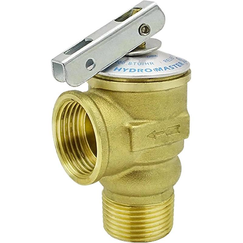 Hydro Master 3/4-Inch IPS Isolator Tankless Water Heater Service Valve Kit with Pressure Relief Valve, Clean Brass