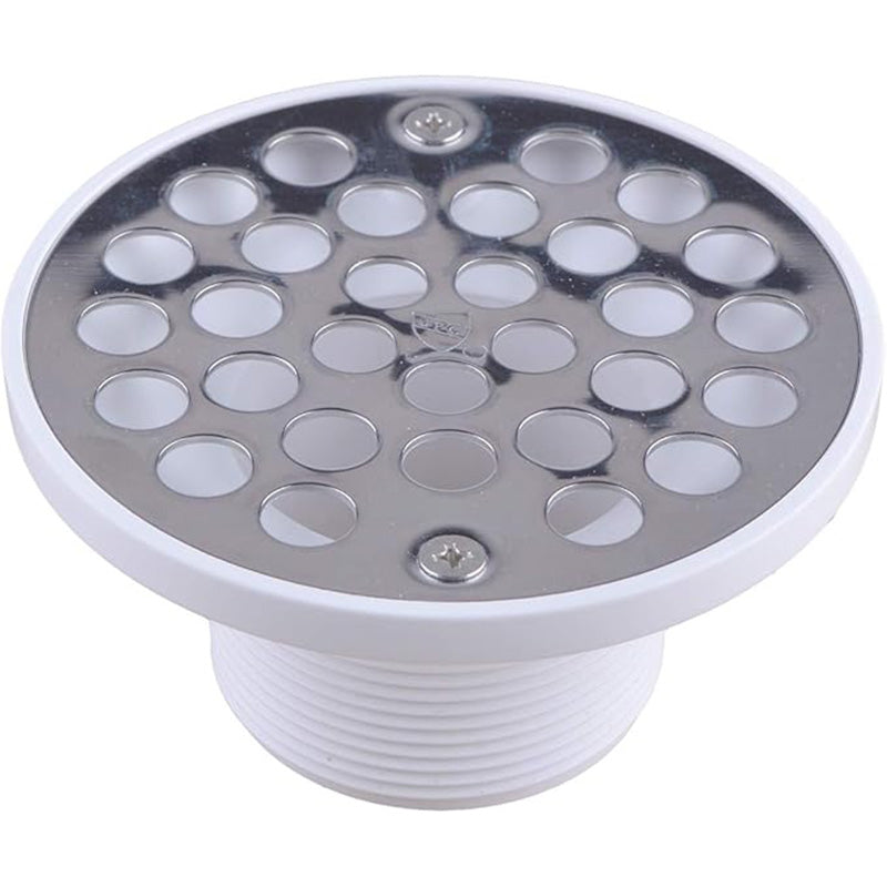 Hydro Master No-hub Bolt-down 2 inch or 3 inch PVC Shower Drain/Floor Drain with 4 inches Stainless Steel Round Strainer