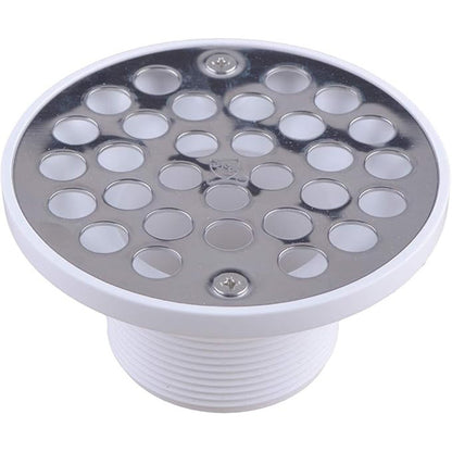 Hydro Master No-hub Bolt-down 2 inch or 3 inch PVC Shower Drain/Floor Drain with 4 inches Stainless Steel Round Strainer
