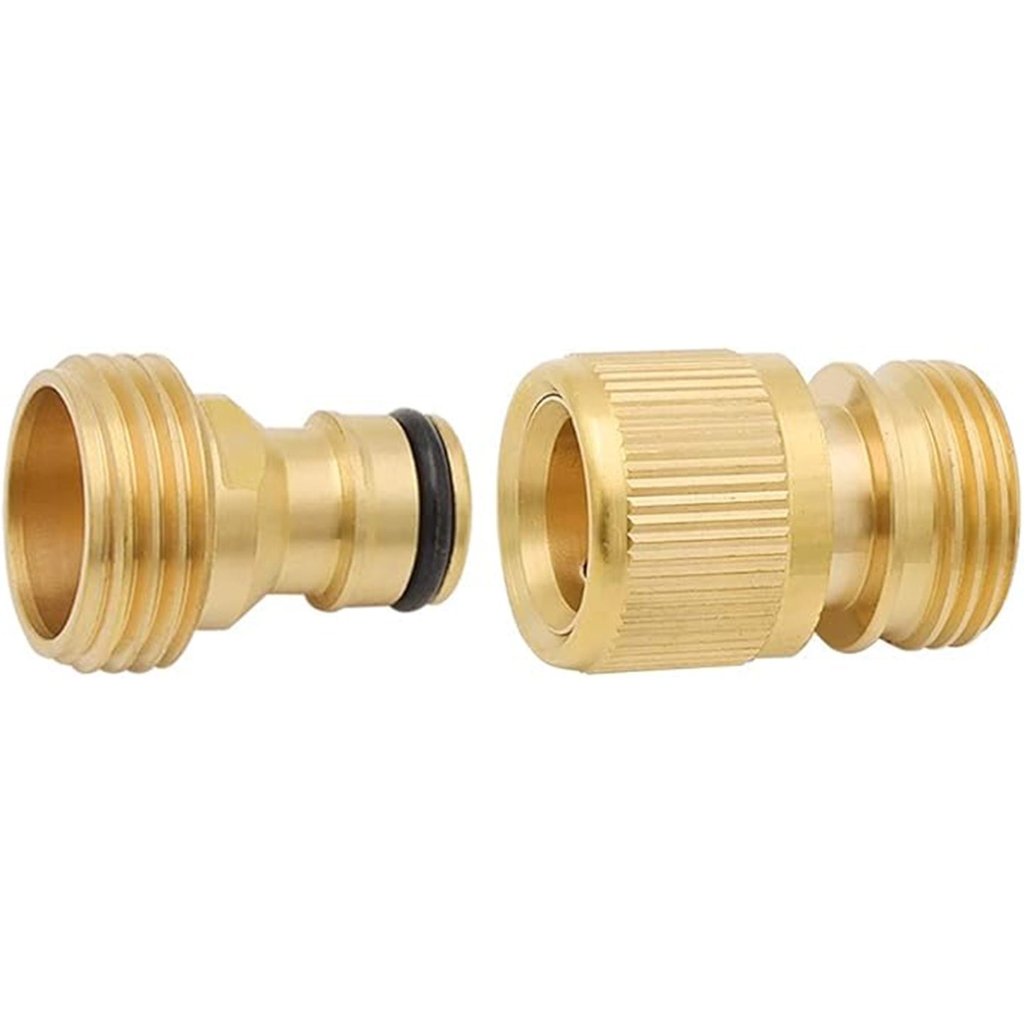 HYDRO MASTER Brass Garden Hose Quick Connector, Solid Brass,3/4 Inch Garden Hose Thread. (Male Thread)
