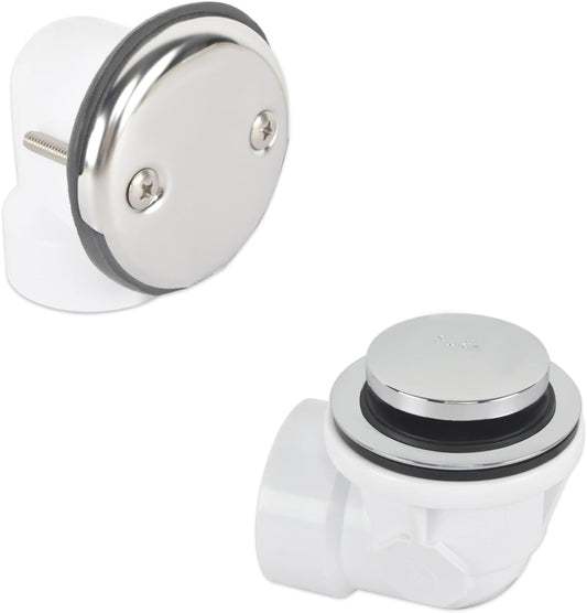 HYDRO MASTER 1-1/2 Inch Schedule 40 PVC Two-Hole Bath Waste, Tip-Toe Stopper