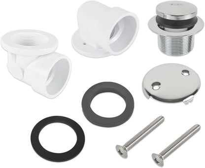 HYDRO MASTER 1-1/2 Inch Schedule 40 PVC Two-Hole Bath Waste, Tip-Toe Stopper