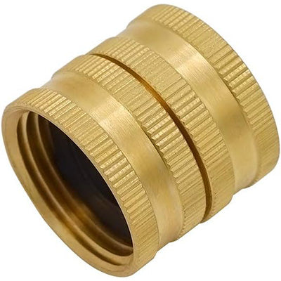 HYDRO MASTER 3/4 Inch Brass Garden Hose Adapter Double Female Quick Connector, Solid Brass 2 Pack