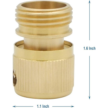 HYDRO MASTER Brass Garden Hose Quick Connector, Solid Brass,3/4 Inch Garden Hose Thread. (FxM Thread)