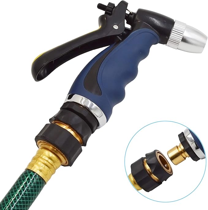 HYDRO MASTER 3/4" Garden Hose Quick Connector with Auto Shut-Off,Fits All Garden Hose. (Aluminum)