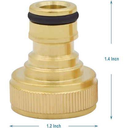 HYDRO MASTER Brass Garden Hose Quick Connector, Solid Brass,3/4 Inch Garden Hose Thread. (FxM Thread)