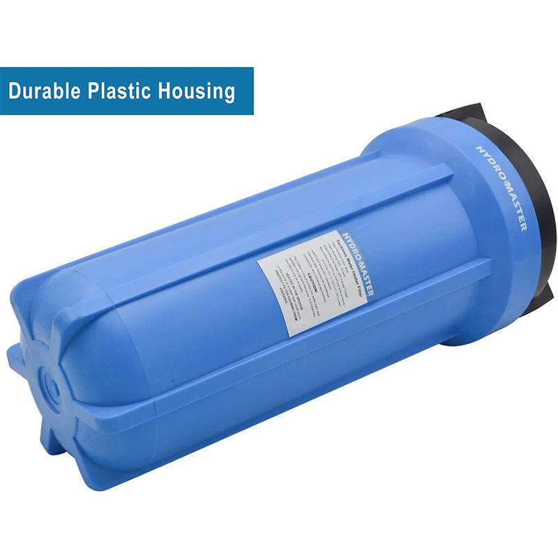 HYDRO MASTER Water Filter with Pressure Relife Button, Includes Housing, Filter Cartridge, Wrench, Bracket and Screw