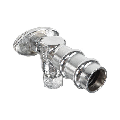 HYDRO MASTER Lead Free Brass Chrome Plated 1/4 Turn Stop Angle Valve