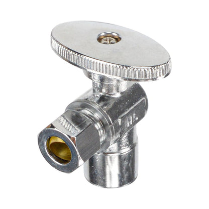 HYDRO MASTER LF brass angle stop valve, 1/4 turn, 1/2"SWT X 3/8"OD,brass body and zinc handle - watertech plumbing supply