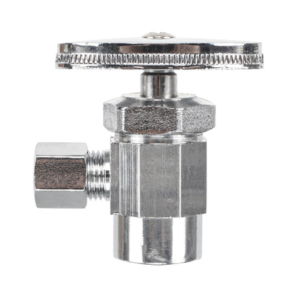 HYDRO MASTER Lead Free Brass Chrome Plated Compression Outlet Multi Turn Stop Angle Valve