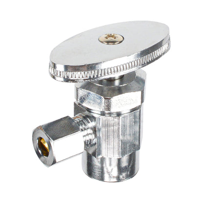 HYDRO MASTER Lead Free Brass Chrome Plated Compression Outlet Multi Turn Stop Angle Valve
