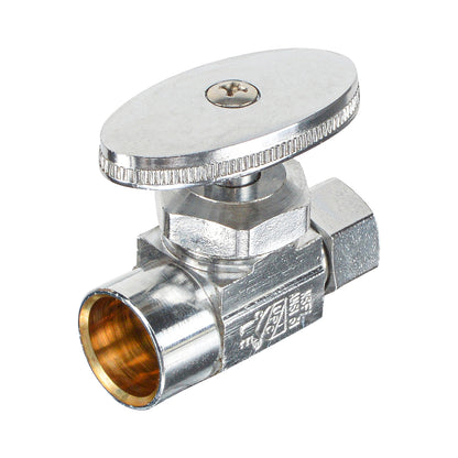 HYDRO MASTER Lead Free Brass Chrome Plated Sweat Multi Turn Zinc Handle Stop Angle Valve