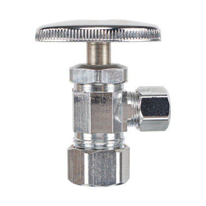 HYDRO MASTER Lead Free Brass Chrome Plated Compression Outlet Stop Angle Valve