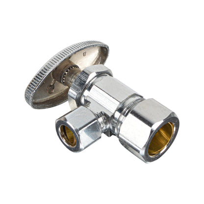 HYDRO MASTER Lead Free Brass Chrome Plated Compression Outlet Stop Angle Valve
