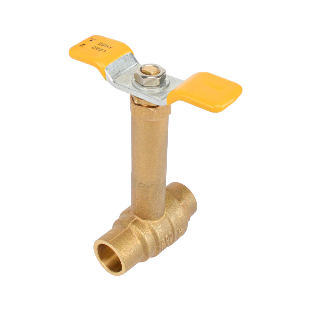 HYDRO MASTER Long Stem Ball Valve, Lead Free Brass