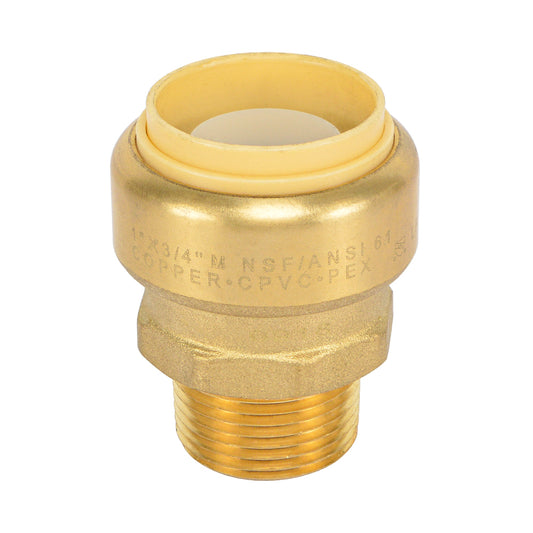 Push-Fit Adapter Brass Fitting (Push Fit x MPT)