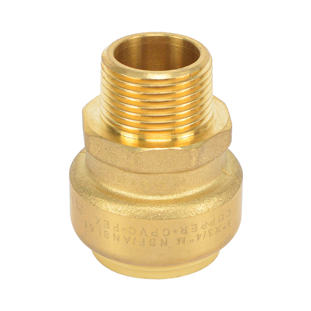 Push-Fit Adapter Brass Fitting (Push Fit x MPT)