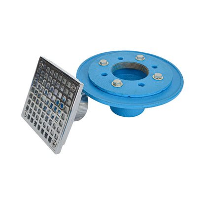 HYDRO MASTER Cast Iron Adjustable Bolt Down Shower Drain with 4" Flange