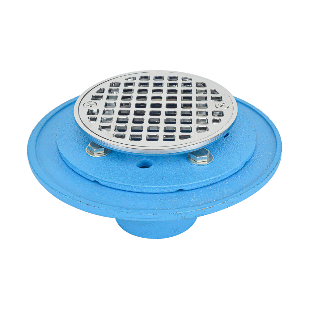 HYDRO MASTER Cast Iron Shower Bolt Down Adjustable Shower Drain