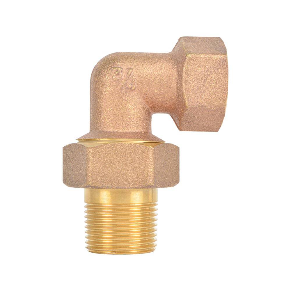 HYDRO MSATER Brass Union Elbow, 1/2"IPS, Leaded Brass - watertech plumbing supply