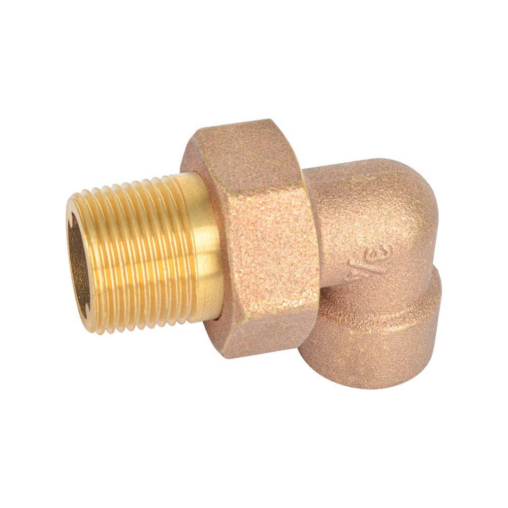 HYDRO MSATER Brass Union Elbow, 1/2" CC, Leaded Brass - watertech plumbing supply