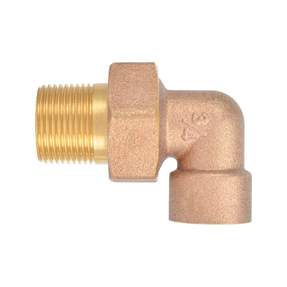 HYDRO MSATER Brass Union Elbow, 1/2" CC, Leaded Brass - watertech plumbing supply