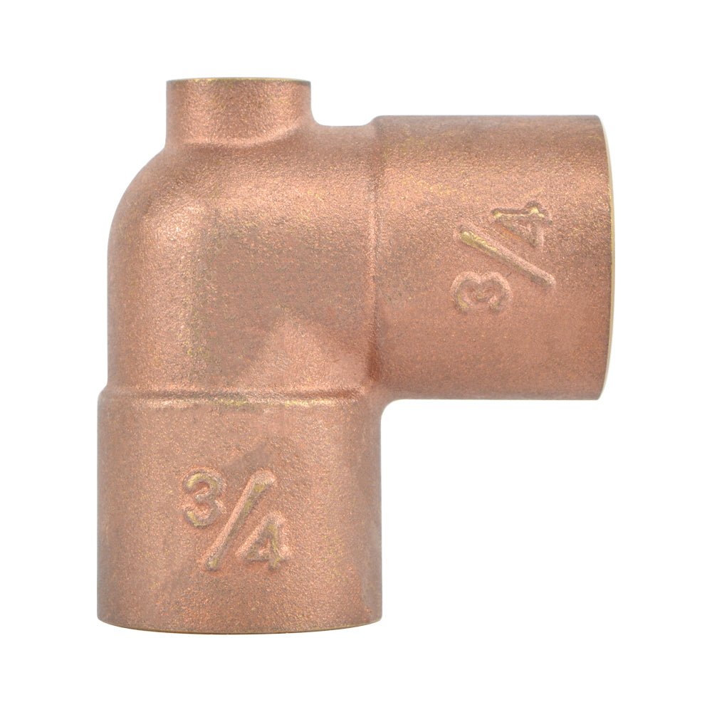 90 Degree Brass Baseboard Tee