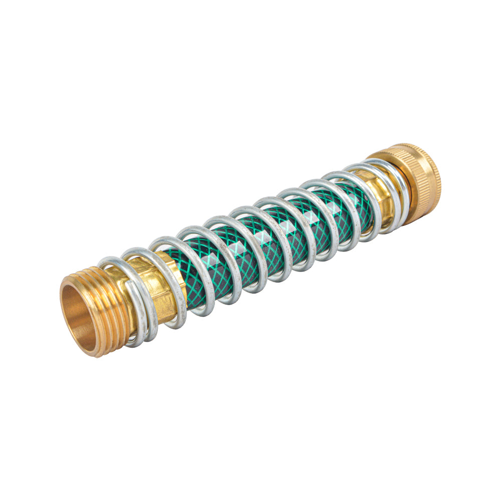 HYDRO MASTER Garden Hose Coiled Spring Protector, Solid Brass Connector, Garden Faucet Extension