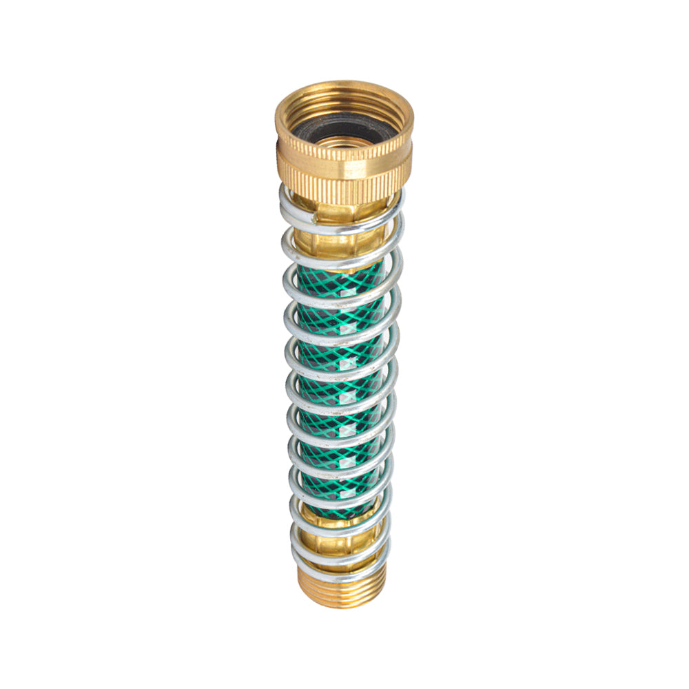 HYDRO MASTER Garden Hose Coiled Spring Protector, Solid Brass Connector, Garden Faucet Extension