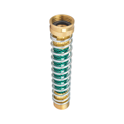 HYDRO MASTER Garden Hose Coiled Spring Protector, Solid Brass Connector, Garden Faucet Extension