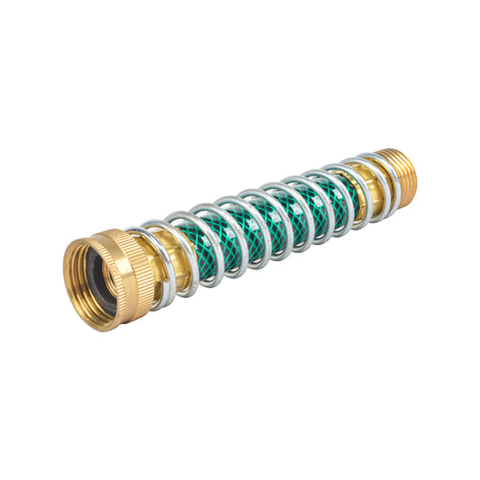 HYDRO MASTER Garden Hose Coiled Spring Protector, Solid Brass Connector, Garden Faucet Extension