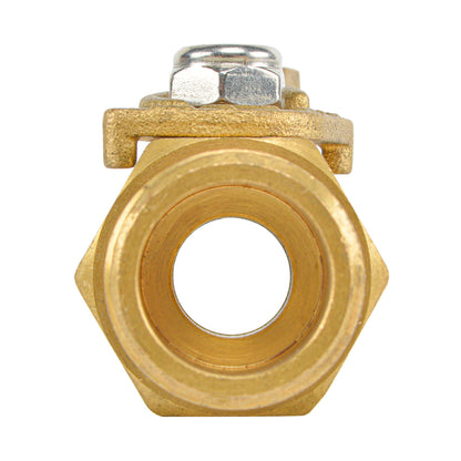 HYDRO MASTER Heavy Duty 3/4" Brass Shut Off Valve with Large Handle, Full Flow Garden Hose Connector