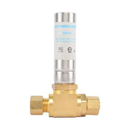 HYDRO MASTER Lead Free Brass Tee Water Hammer Arrestors with Stainless Steel Tube