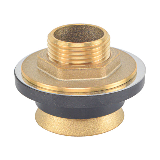HYDRO MASTER Brass Closet Spud, Brass Urinal Spud, 1-1/2 Inch x 1-1/2 Inch