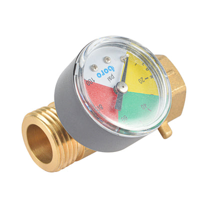 RV Water Pressure Regulation,3/4" Garden Hose Thread, for RV Camper, Hose, Trailer, Setting 35-45 Psi (With Gauge)