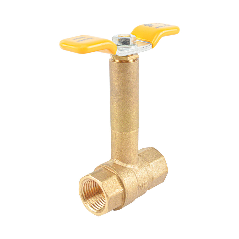 HYDRO MASTER Brass Long Bonnet Ball Valve, Lead Free Brass, T-Handle With IPS Connection