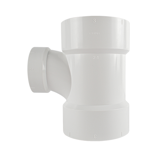 PVC DWV Sanitary Reducing Tee (Full Hub)