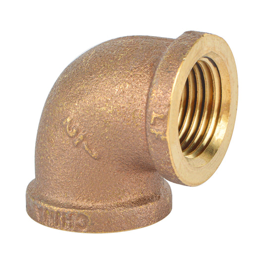 Brass 90-Degree Elbow Fitting,  Lead Free Brass