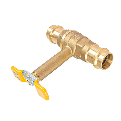 HYDRO MASTER Brass Long Stem Press End Ball Valve, Lead Free Brass