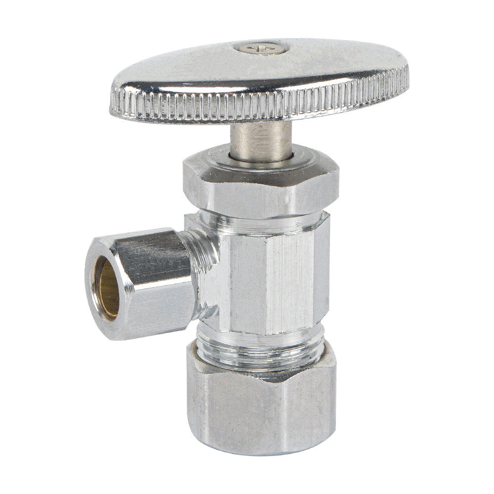 HYDRO MASTER Lead Free Brass Chrome Plated Compression Outlet Stop Angle Valve