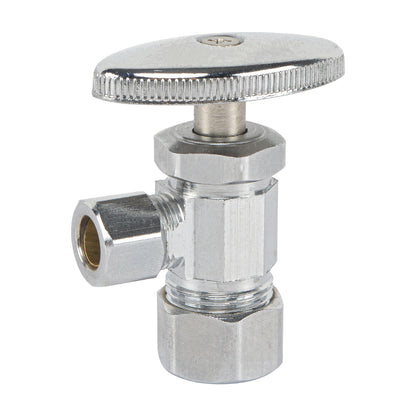HYDRO MASTER Lead Free Brass Chrome Plated Compression Outlet Stop Angle Valve