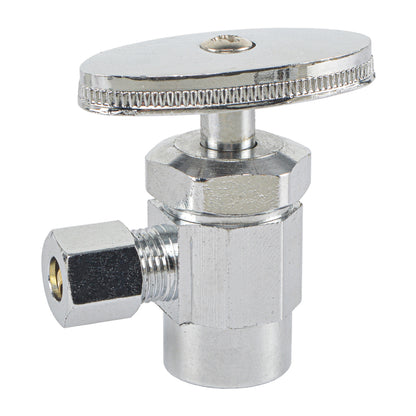 HYDRO MASTER Lead Free Brass Chrome Plated Compression Outlet Multi Turn Stop Angle Valve
