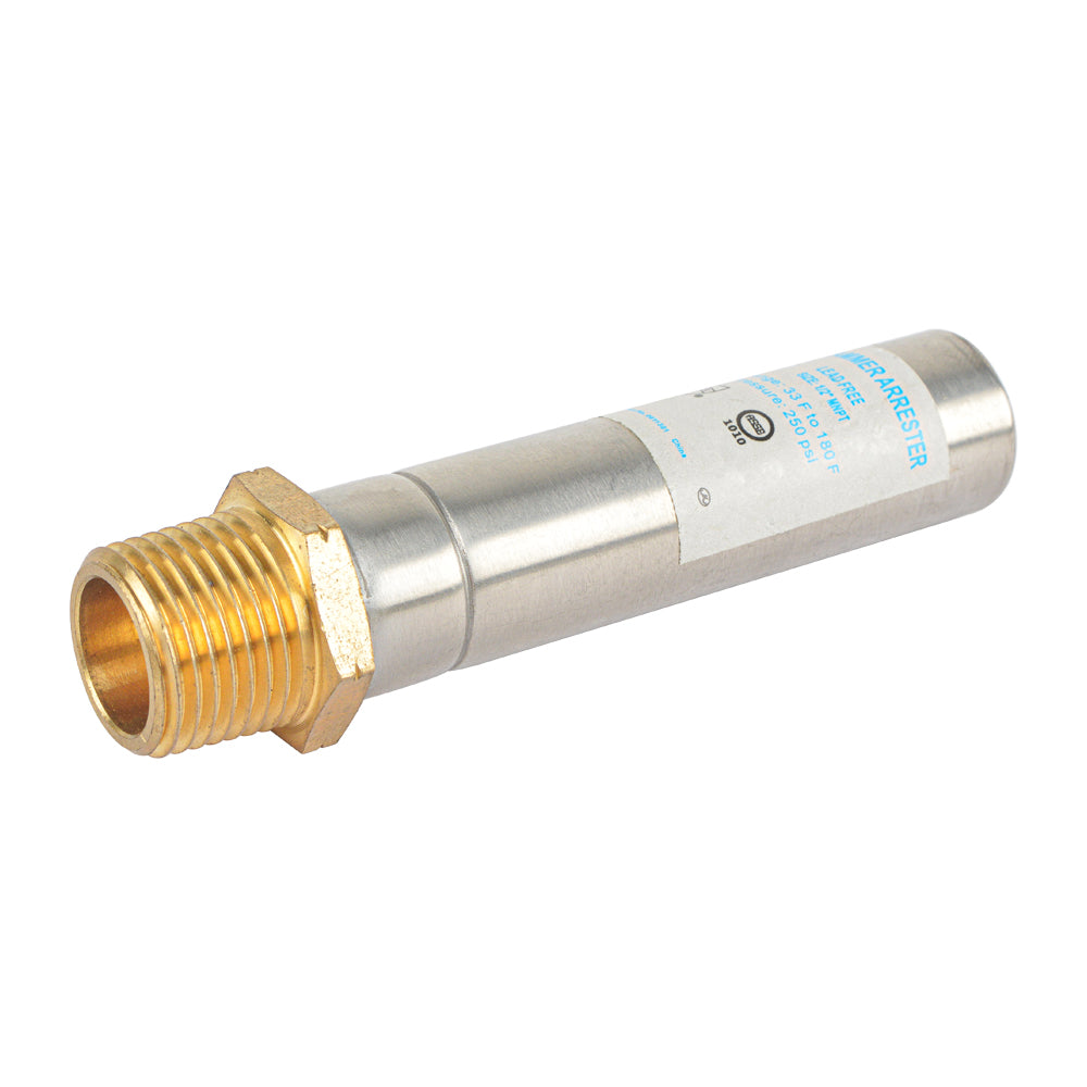 HYDRO MASTER Water Hammer Arrestor,Lead Free brass, 1/2"MNPT