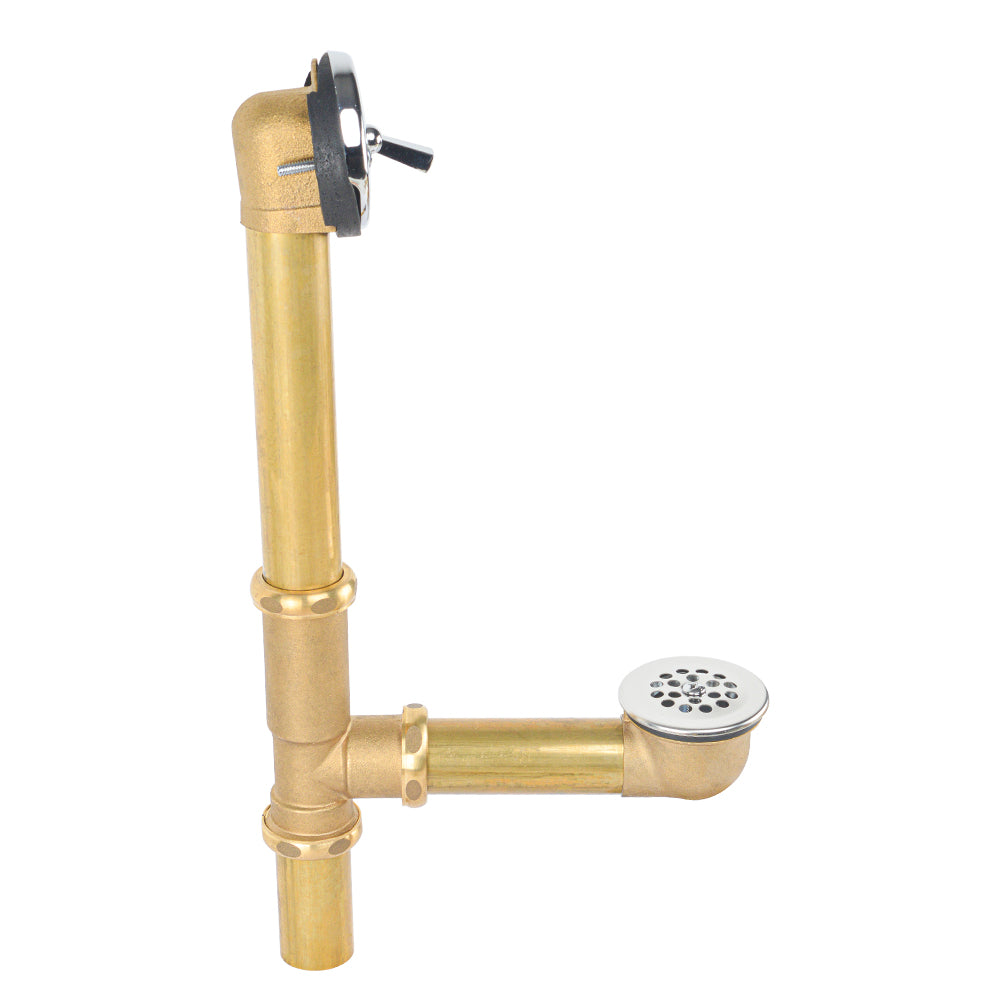 Brass Trip Lever Bath Waste and Overflow with Grid Drain