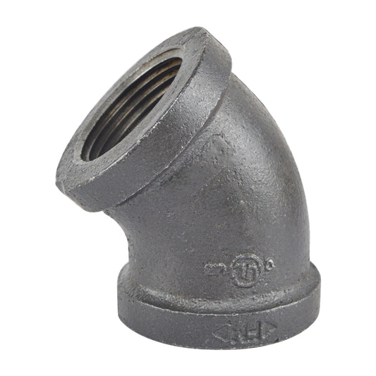 HYDRO MSATER NPT Thread Black Fittings 45° Elbow Iron Pipe Malleable Fittings