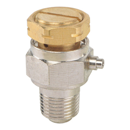 HYDRO MASTER 1/8" Air Vent for Hot Water Heating System, Metal and Plastic, Chrome Plated